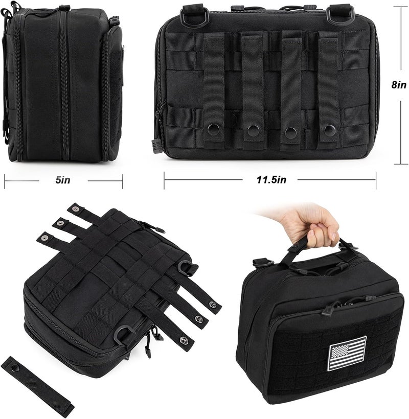 Jueachy Tactical Molle Pouch Large Admin Bag Utility Tool Pouches Molle Attachment EDC Pouches Expandable Molle Accessories Organizer Medical Pocket U.S.A Patch Included - Image 5